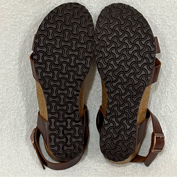 Papillio By BIRKENSTOCK Lola Leather Wedge Sandal Women EU 38 Cognac Brown - Picture 13 of 16